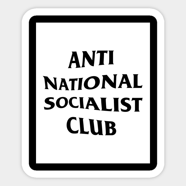 Anti Nazi Club Rectangle (White) Sticker by Graograman